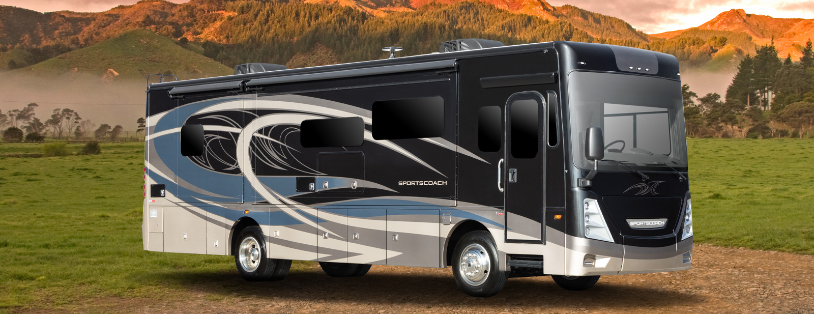 <a href=<img src="rosmanrv.com/images/upload/August_2021/Coachmen-CCC/crosscountrysrs-banner.jpg">alt="A grey 2021 Coachmen Sportscoach SRS, with custom blue and white detailing along the side, parked in front of a mountain"/></a>