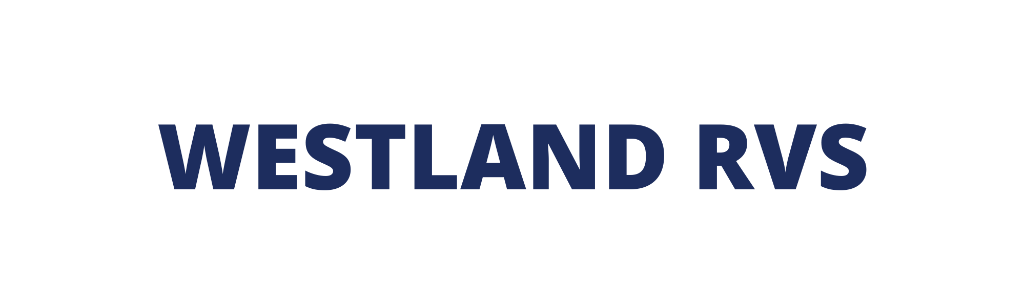 A white background with the words Westland RVs in navy blue text