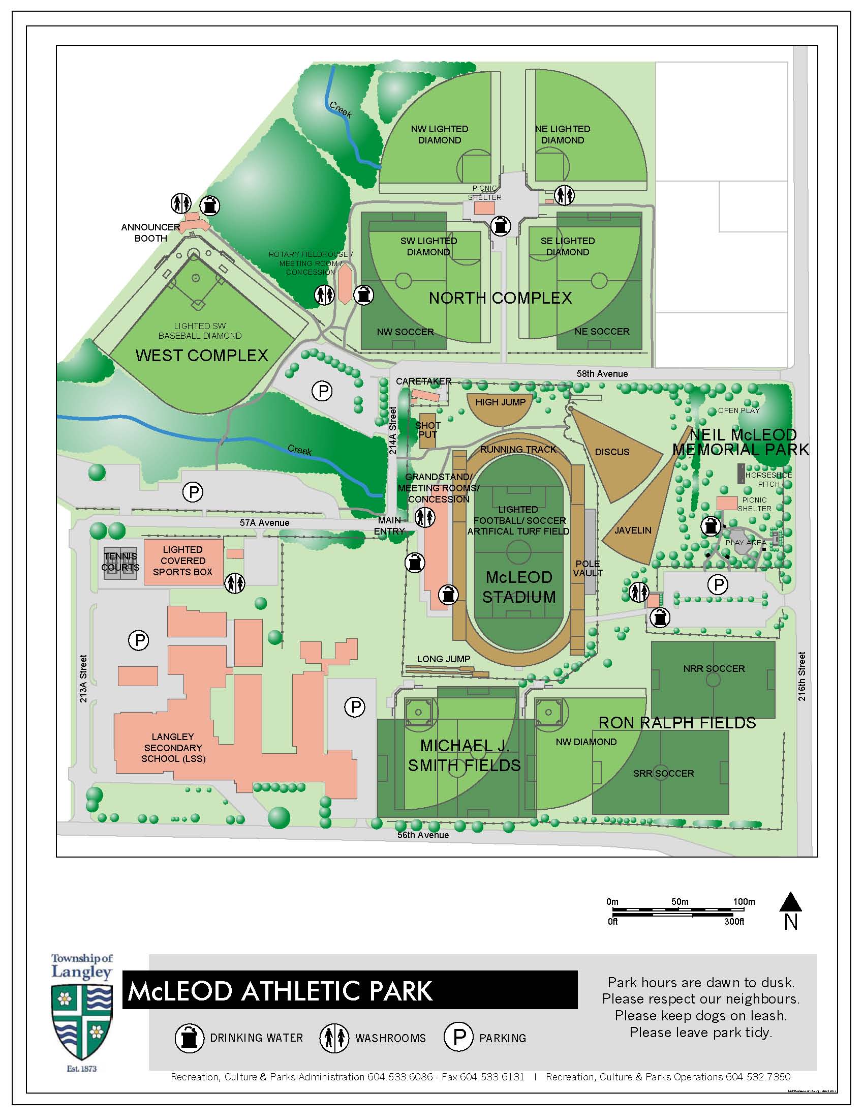 McLeod Athletic Park Large Map
