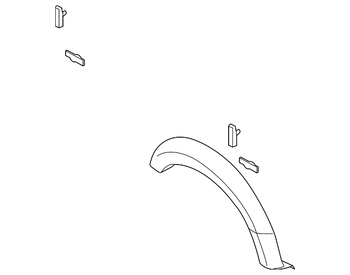 Diagram of a Ford wheel opening molding against a white background.