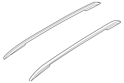 Diagram of a 2016 to 2020 Ford Edge roof rack against a white background.