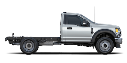 A silver 2022 Ford F-550 Super Duty shown in profile against a white background.